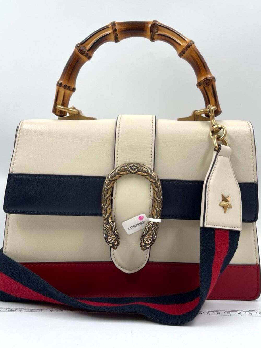 Gucci Sylvie Web Dionysus Bamboo Top Handle Medium in Tricolor